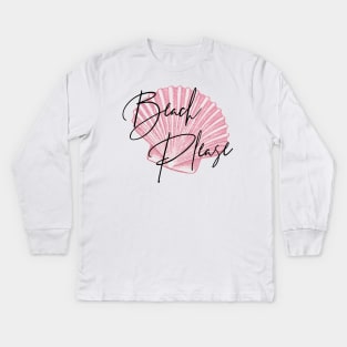 Beach Please, Seashell Kids Long Sleeve T-Shirt